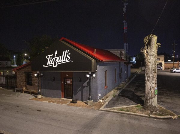 Bowling Green music venue Tidballs--now up for sale--is seen on the night of September 13, 2023.