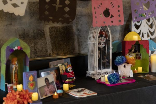 An ofrenda is an offering table or alter, built to honor lost loved ones. Students at WKU received the opportunity to add to the ofrenda in the Pioneer Log Cabin during the Fridays in October. 