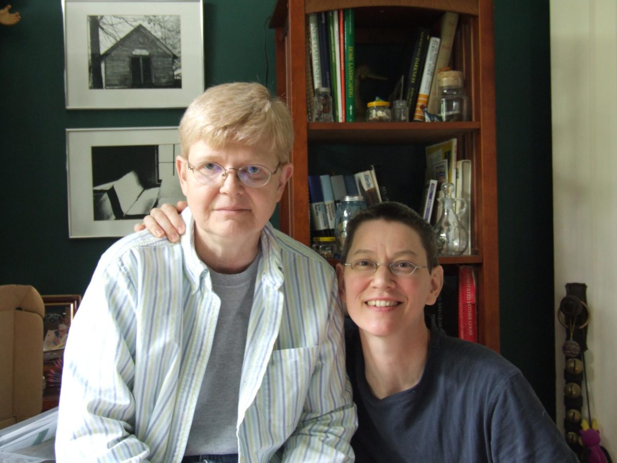 Karen Stewart (left) and her wife Janice (right) in 2017. Karen was a 1972 WKU graduate. 