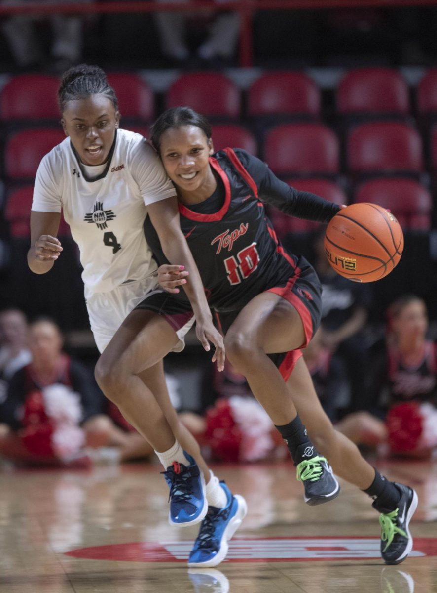 Acacia Hayes, a WKU guard, drive the ball down the court during a game against New Mexico State on Thursday, Jan. 18. 