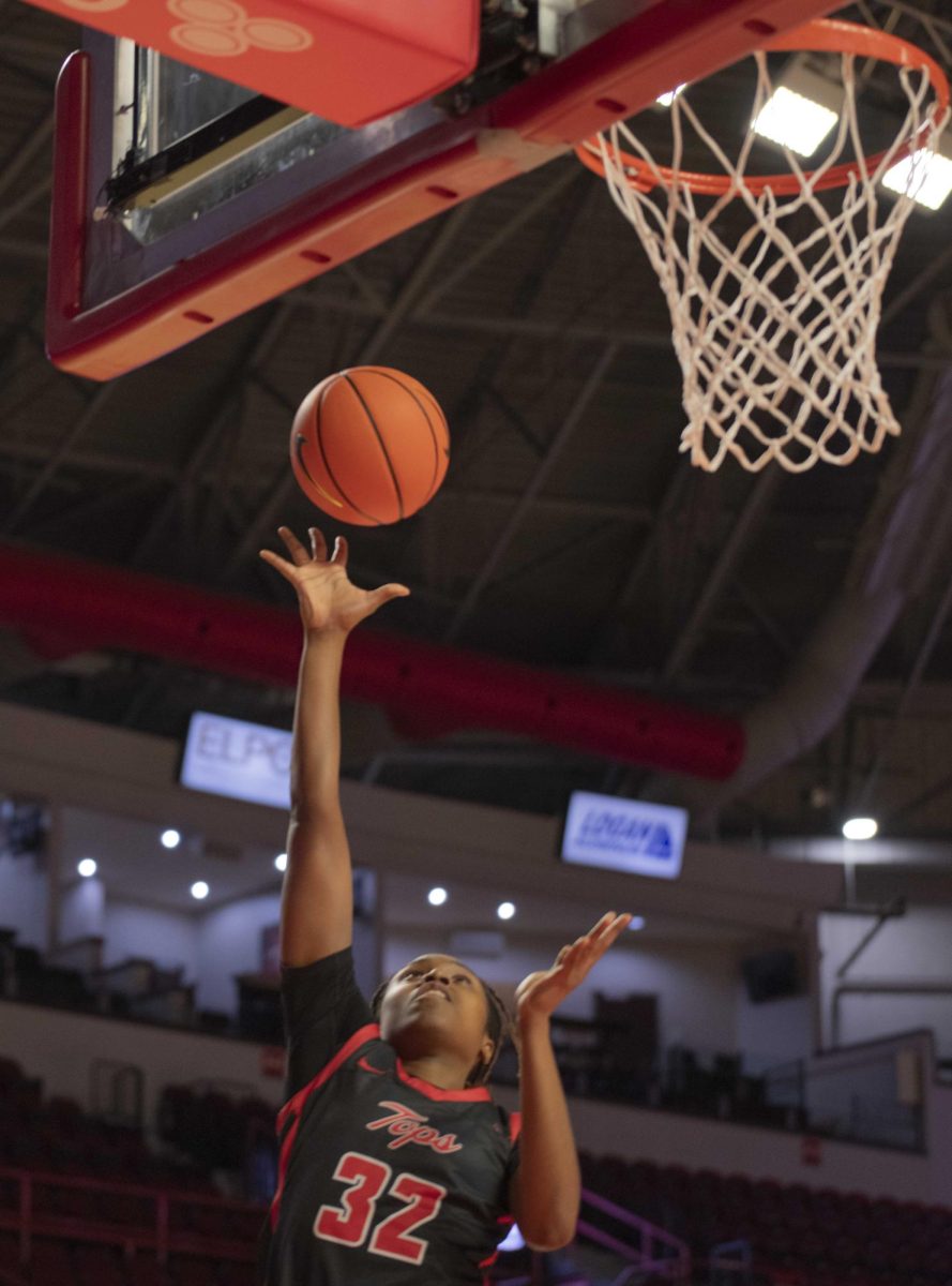 WKU guard, Karris Allen, attempts a lay-up during a game against New Mexico State on Thursday, Jan. 18. 