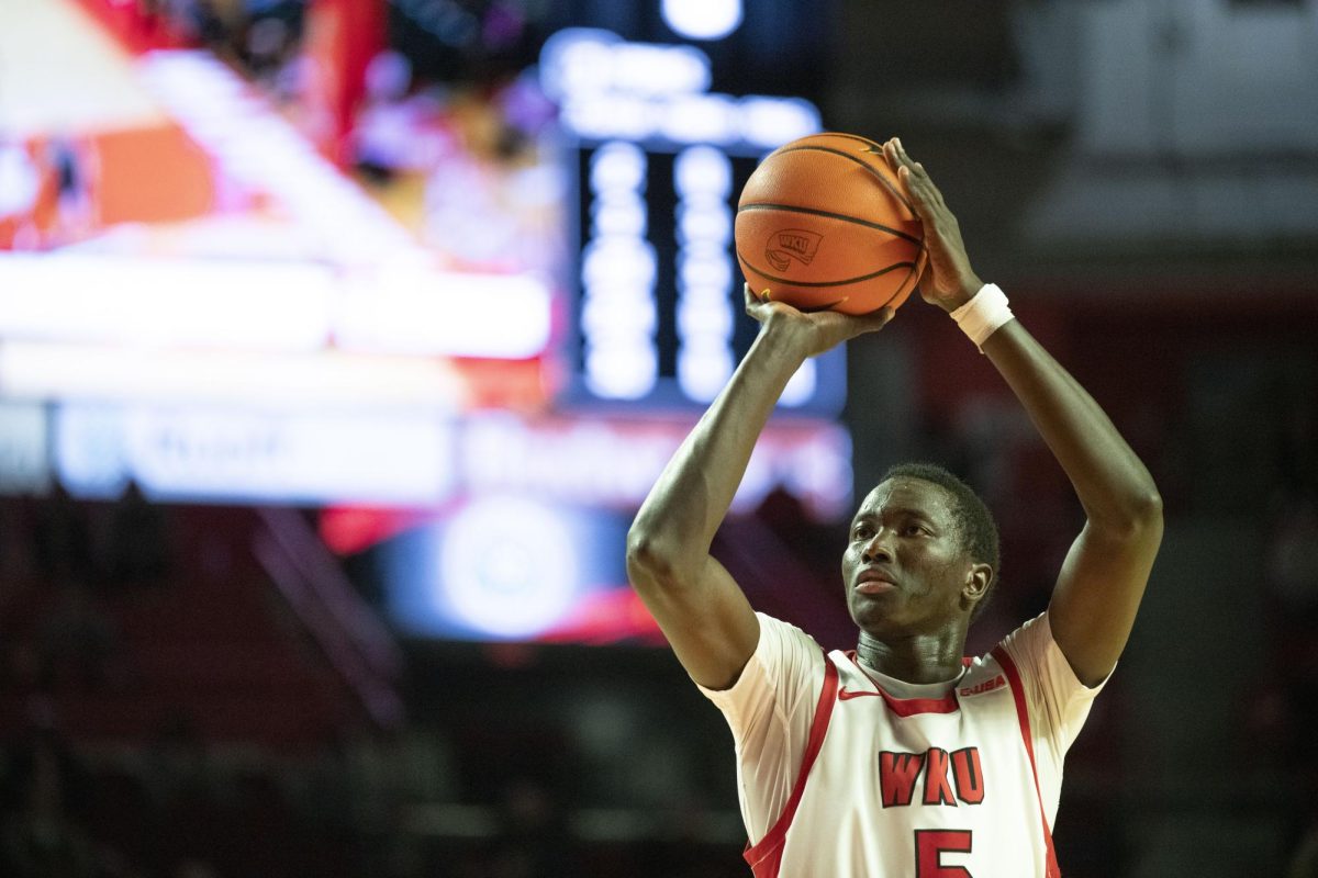 Forward Babacar Faye shoots a free throw during a home game against Florida International University on Thursday, Jan. 25. 