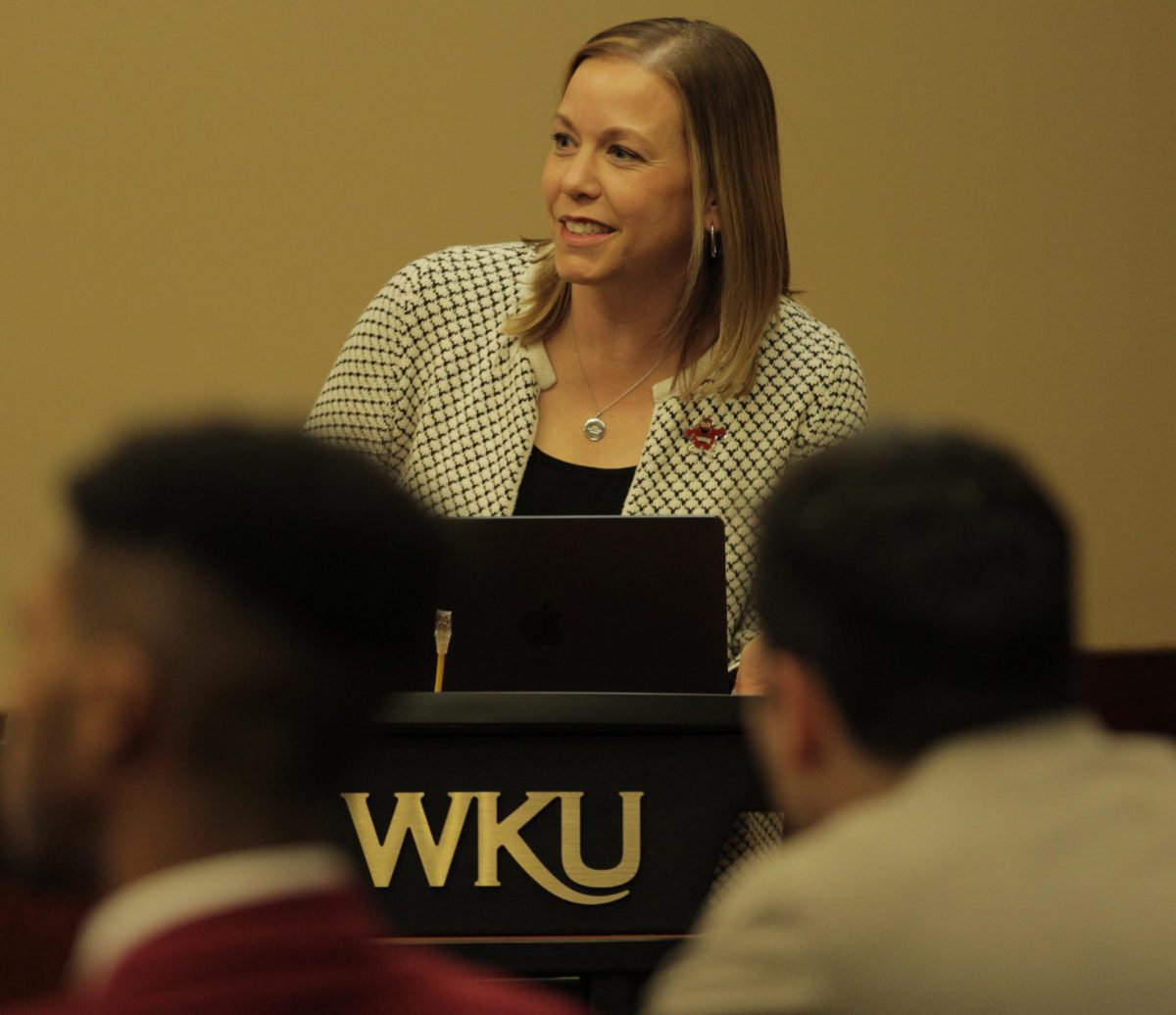 Jennifer Smith, executive director of the of government and external relations, Speaks to WKU’s Student Government Association on Feb. 13, 2024.