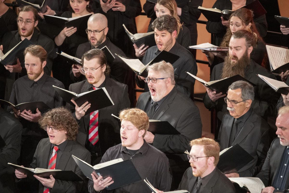 Members of the Southern Kentucky Choral Society perform Fortuna Imperatrix Mundi at Western Kentucky Universitys spring choir concert, “Sing My Child”, on Friday, March 8, 2024. 