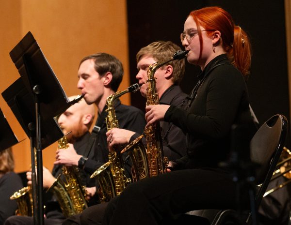 WKU community band saxophone section performs the “Glory of Rome” concert on Thursday, Feb. 29.