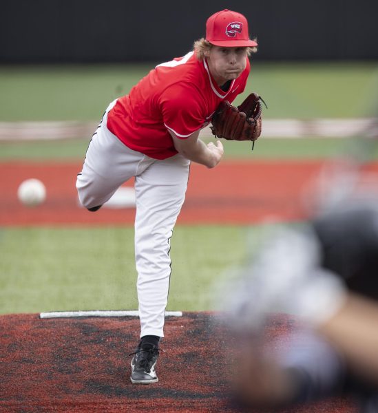 Pitcher Cole Heath (37) throws a pitch during WKU’s game against Dallas Baptist University on Sunday, April 7, 2024. 