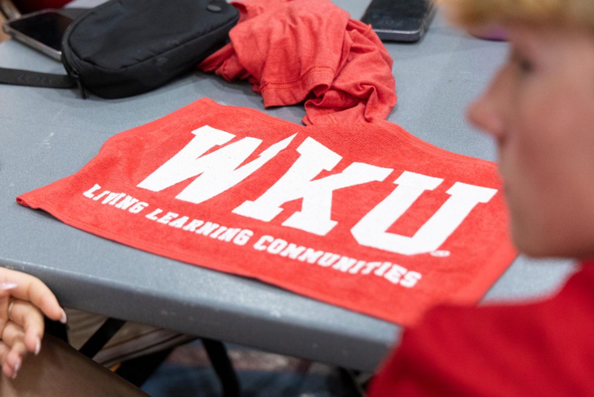A Living Learning Community towel sits on a table during the Living Learning Community Field Day on Wednesday, April 10, 2024.