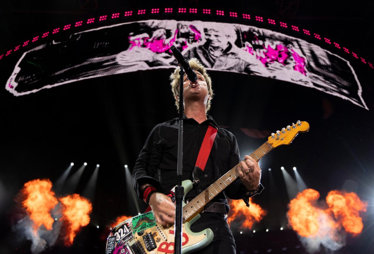 Billie Joe Armstrong, lead Singer and lead guitarist of Green Day, performs the song “Dilemma” during The Saviors Tour at GEODIS Park in Nashville, Tenn. on Friday Aug. 30, 2024.