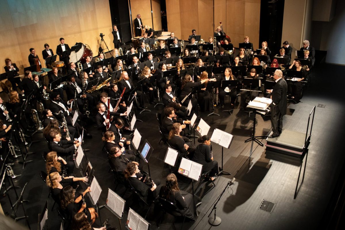 The WKU Symphonic Band plays at its British and American Wind Classics Concert on Sept. 27, 2024 in Van Meter Hall. 