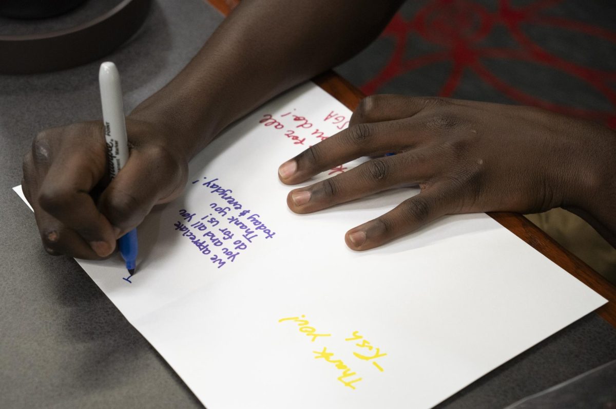 A thank you card for WKU custodians was passed around the SGA senate for signing on Tuesday, Oct. 1, 2024.