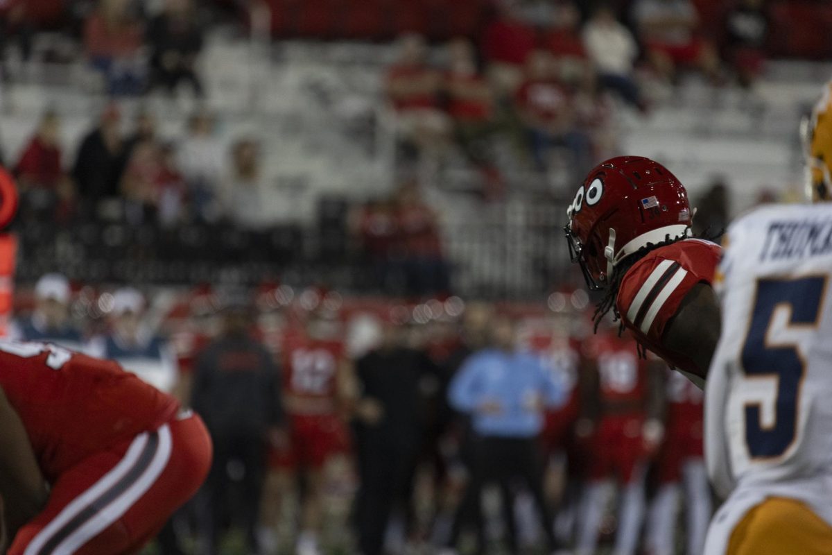 Running back, Donovan Jones, 34, prepares for a play during WKU’s football game against UTEP at Houchens Industries L. T. Smith Stadium on Thursday October 10, 2024. 