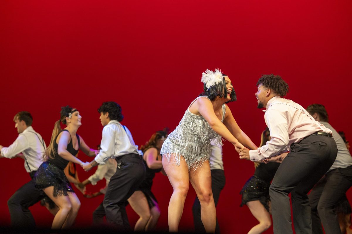 Members of Phi Delta Theta and Chi Omega perform for “Shenanigans on Broadway” at the Southern Kentucky Performing Arts Center on Monday, Oct. 14, 2024. 