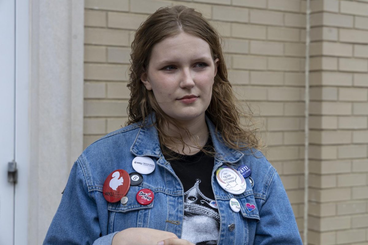 Democrat and first time voter Veronica Butler, 18,  votes at First Baptist Church in Bowling Green in the 2024 election. 