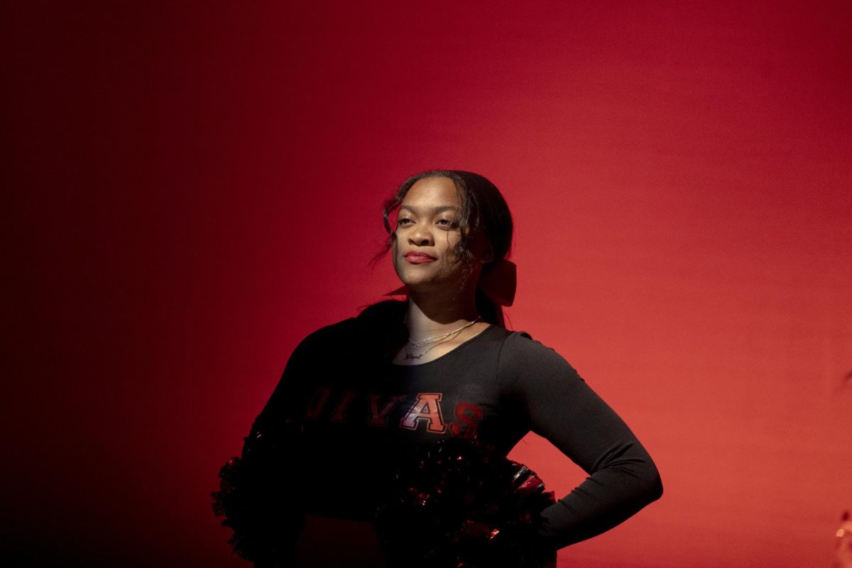 Aliyah Frazier, member of Delta Sigma Theta, dances at WKU’s annual Homecoming Step Show at the Capitol Theater on Saturday, Nov. 16, 2024.