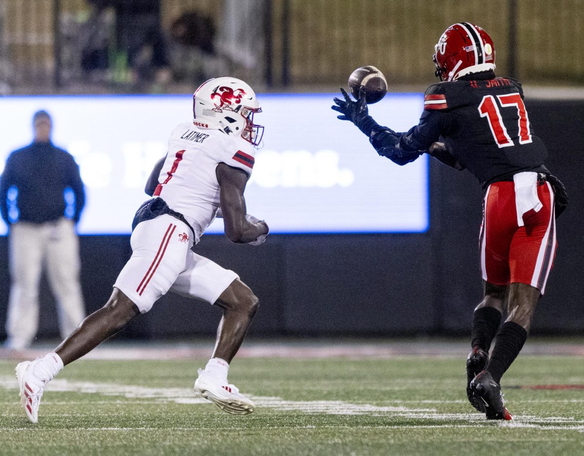 Western Kentucky Hilltoppers wide receiver Dalvin Smith (17) catches a pass during WKU's game against Jacksonville State University in Bowing Green, Ky. on Saturday, Nov. 30, 2024.