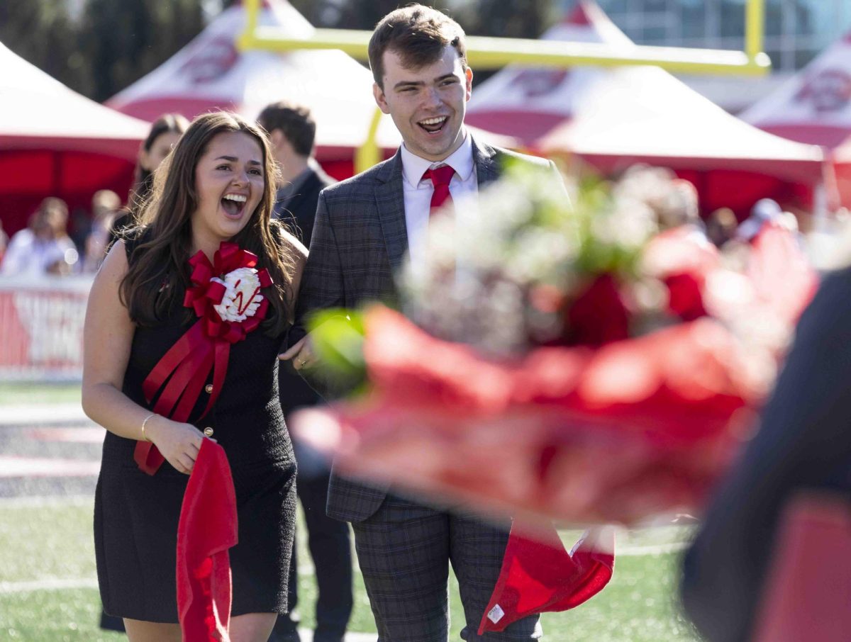 Sarah Vincent prepares to receive the Homecoming Queen award during the WKU Homecoming football game in the L.T. Smith Stadium on Saturday, Nov. 16, 2024. 