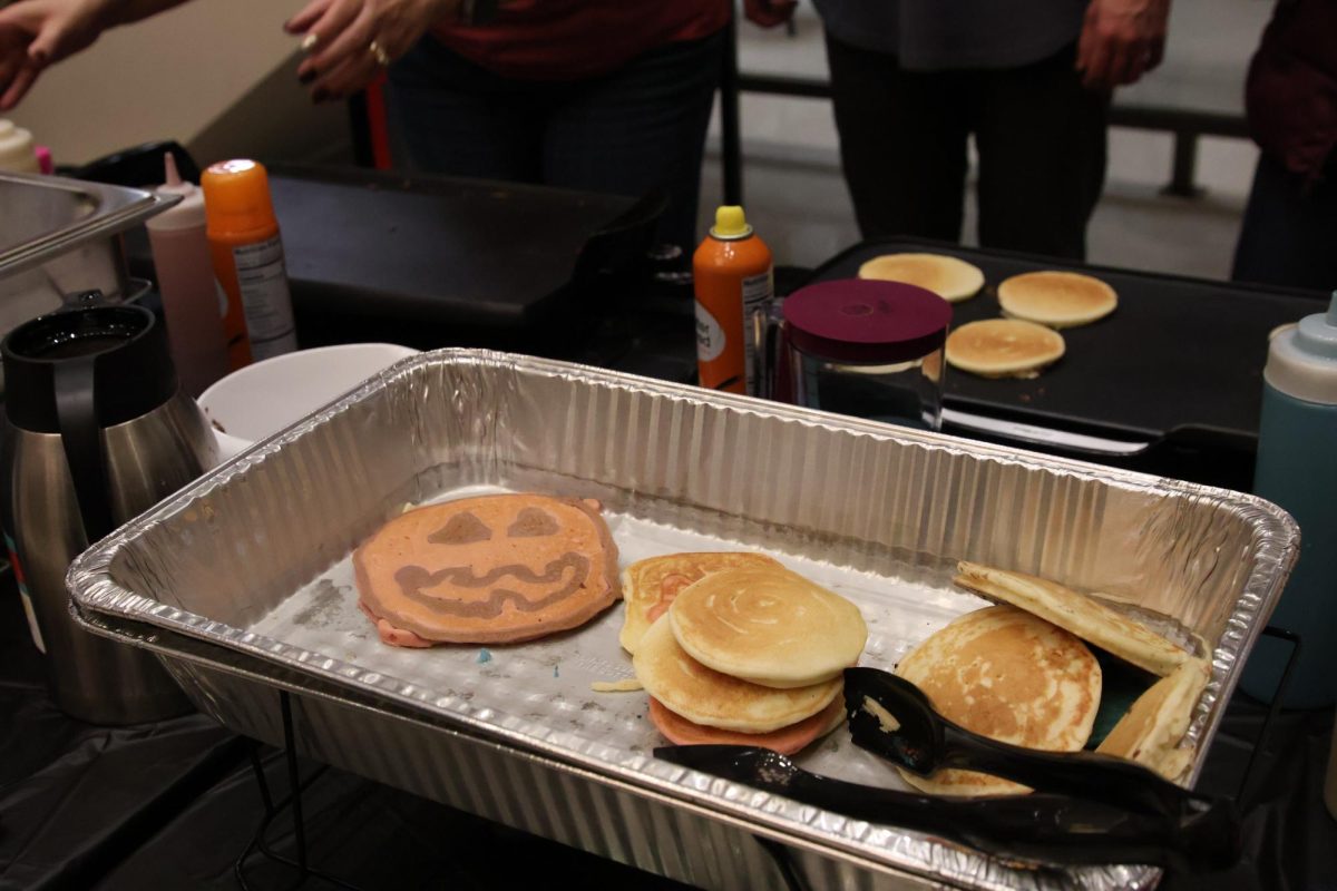 An assortment of pancakes shapes and designs were served at the annual Mahurin Honors College Pancake Night on Nov. 20, 2024. 