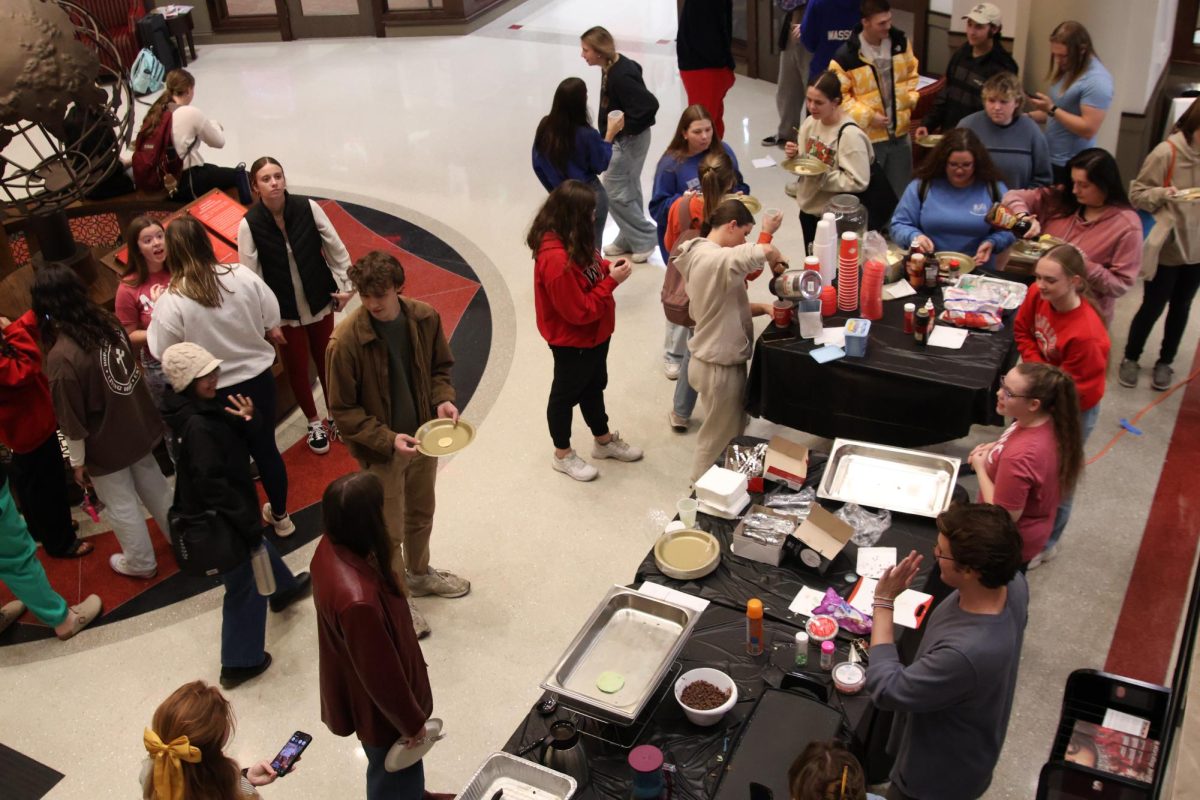 WKU Honors students come together in HCIC lobby for the annual Pancake Night held by the Mahurin Honors College on Wednesday, Nov. 20, 2024. 