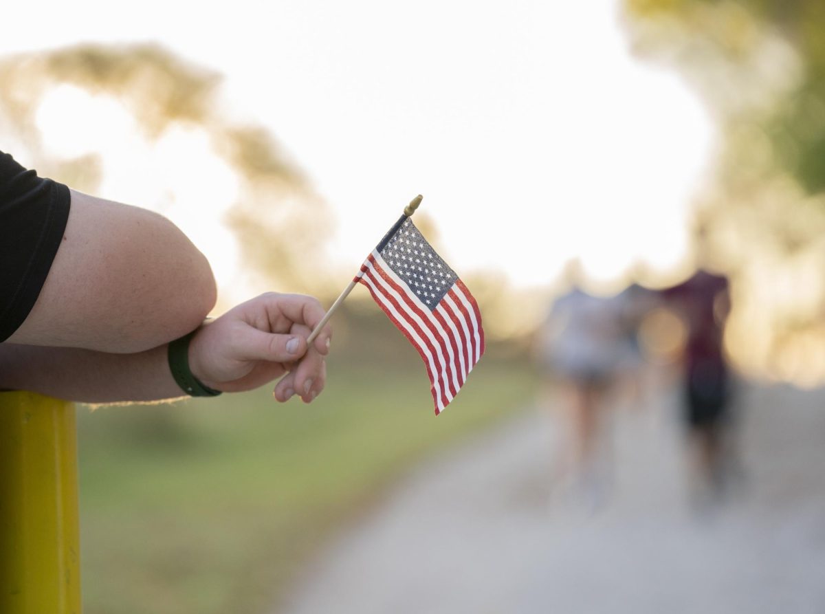 Volunteers helped guide the runners while showing their support for the cause at SGA’s Veteran’s Day 5K race at Kereiakes Park on Nov. 8, 2024.
