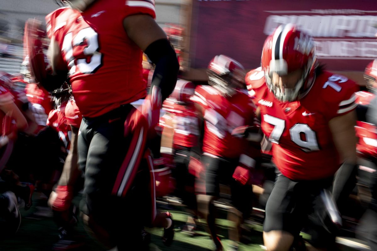 Westerns football team takes the field before WKU’s homecoming game against Louisiana Tech University in L.T. Smith Stadium on Saturday, Nov. 16, 2024. 