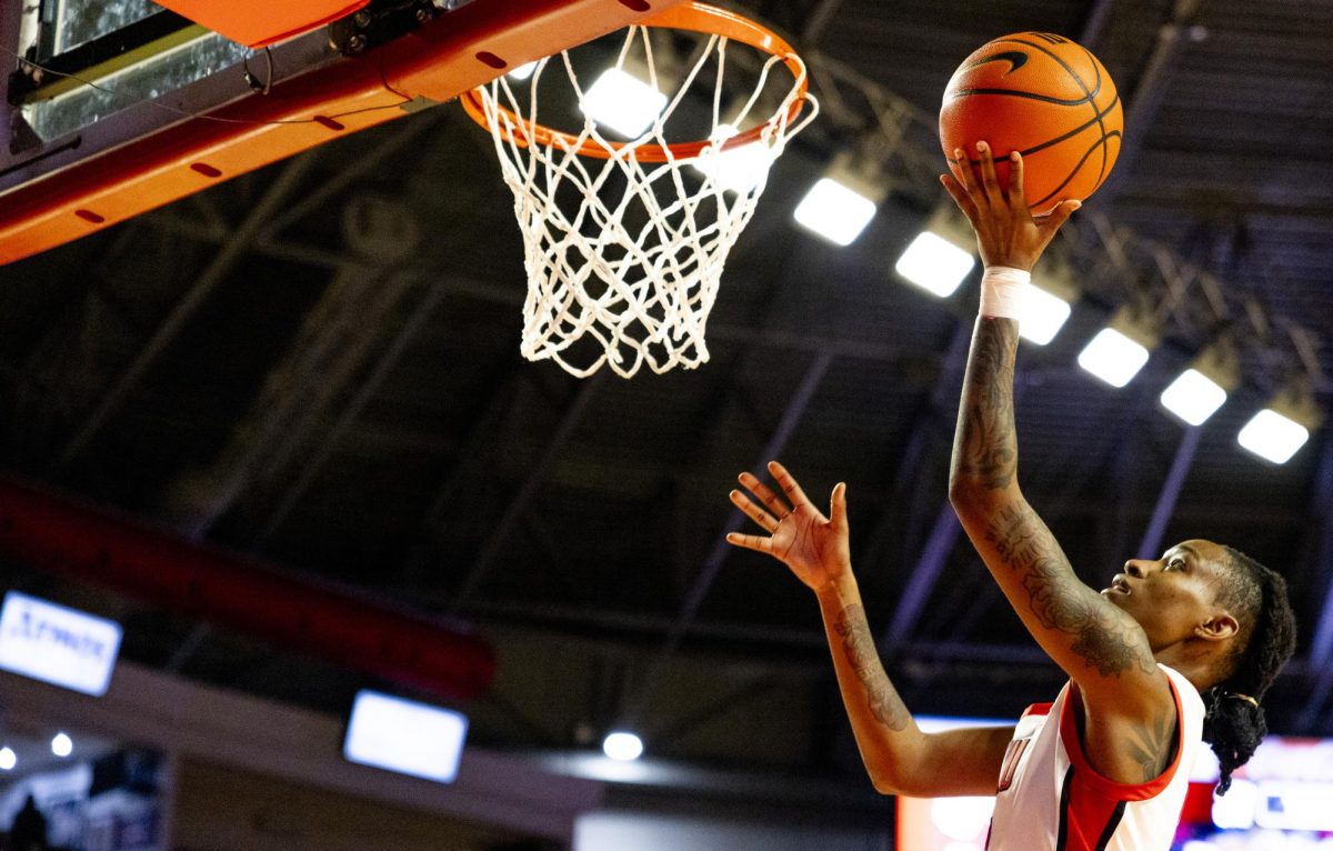 WKU guard Destiny Salary (1) makes a layup during the Lady Topper's game against the Liberty Flames in Bowling Green, Ky. on Thursday, Jan. 2, 2025.