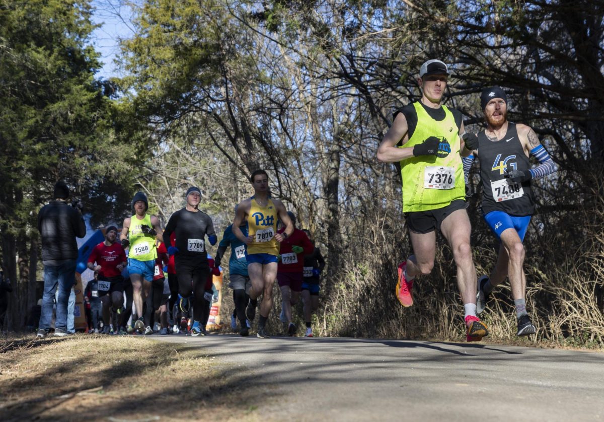 The Snow Flurry Scurry 5k race begins at the Lost River Cave in Bowling Green, Ky, on Saturday, Jan. 25, 2025. 