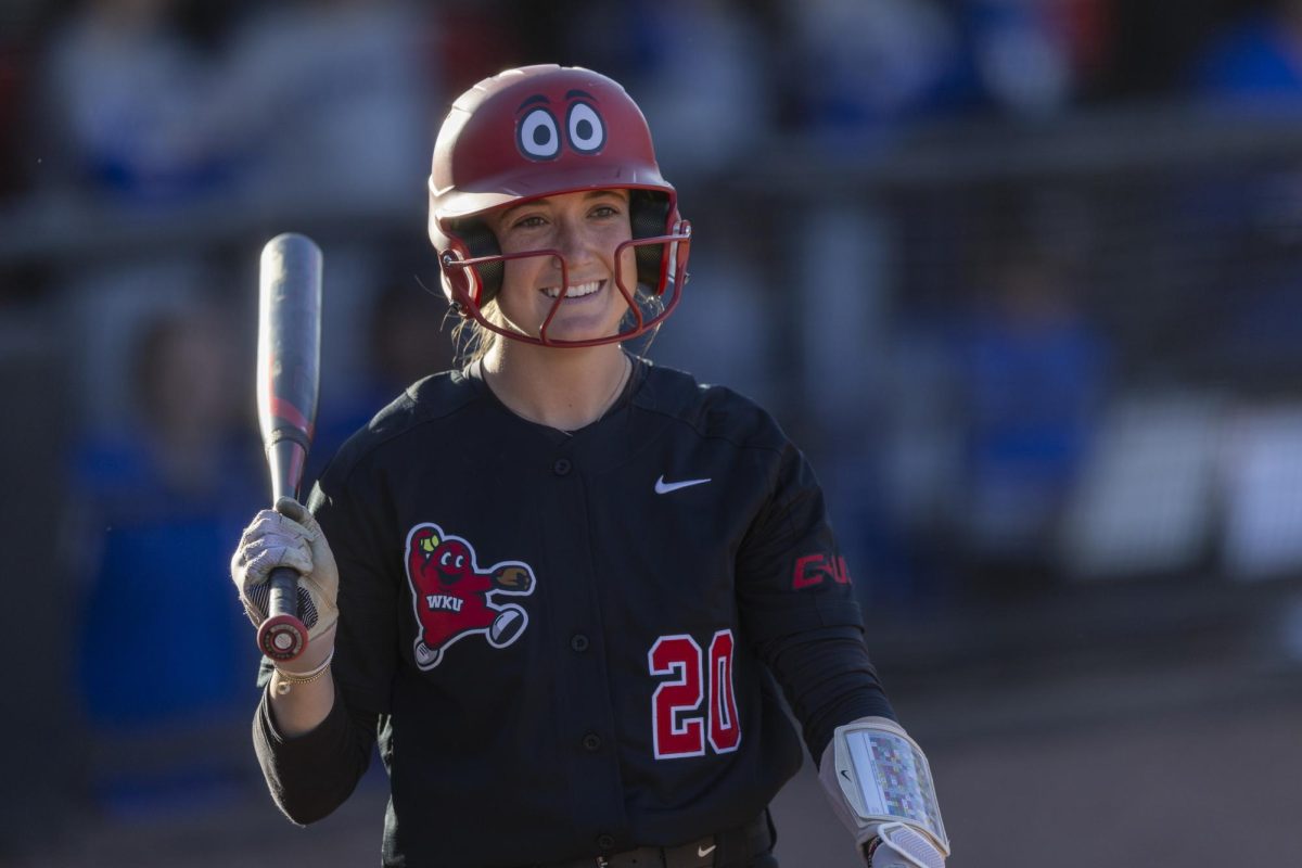 Western Kentucky Hilltoppers infielder Charlotte Herron (20) gets ready to bat during the game at the WKU Softball Complex on Friday, Feb. 28, 2025. 