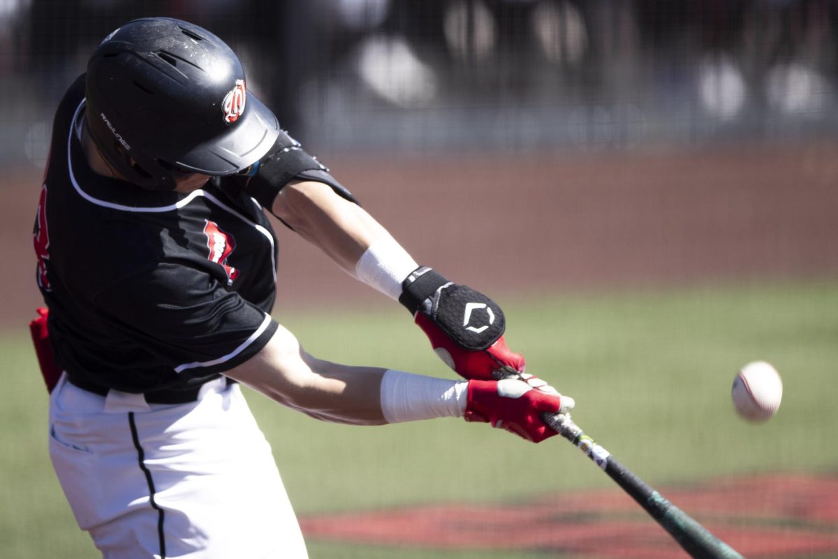 Outfielder Ryan Wideman (33) connects with the ball during WKU’s game against UNC Asheville Bulldogs on Sunday, March 9, 2025 at Nick Denes Field. 
