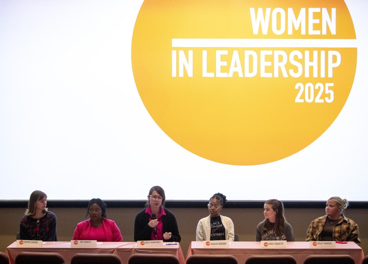 Leaders from several different feminist organizations on campus gathered for the Feminist Student Union’s first “Women in Leadership” discussion panel on Thursday, March 6, 2025 in the Jody Richards Hall auditorium. 