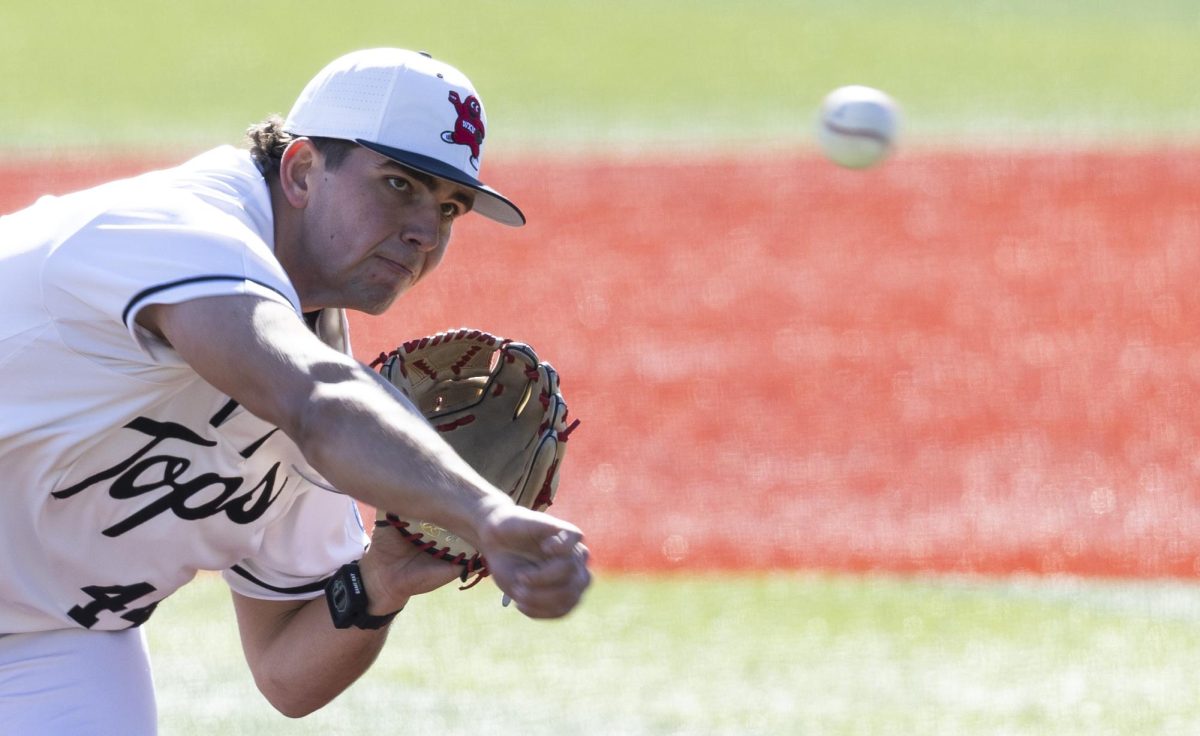 Western right handed pitcher Gavin Perry (44) tries to strikeout BYU hitters during Western’s game against Brigham Young University on Friday, Feb. 13, 2026 at Nick Denes Field.