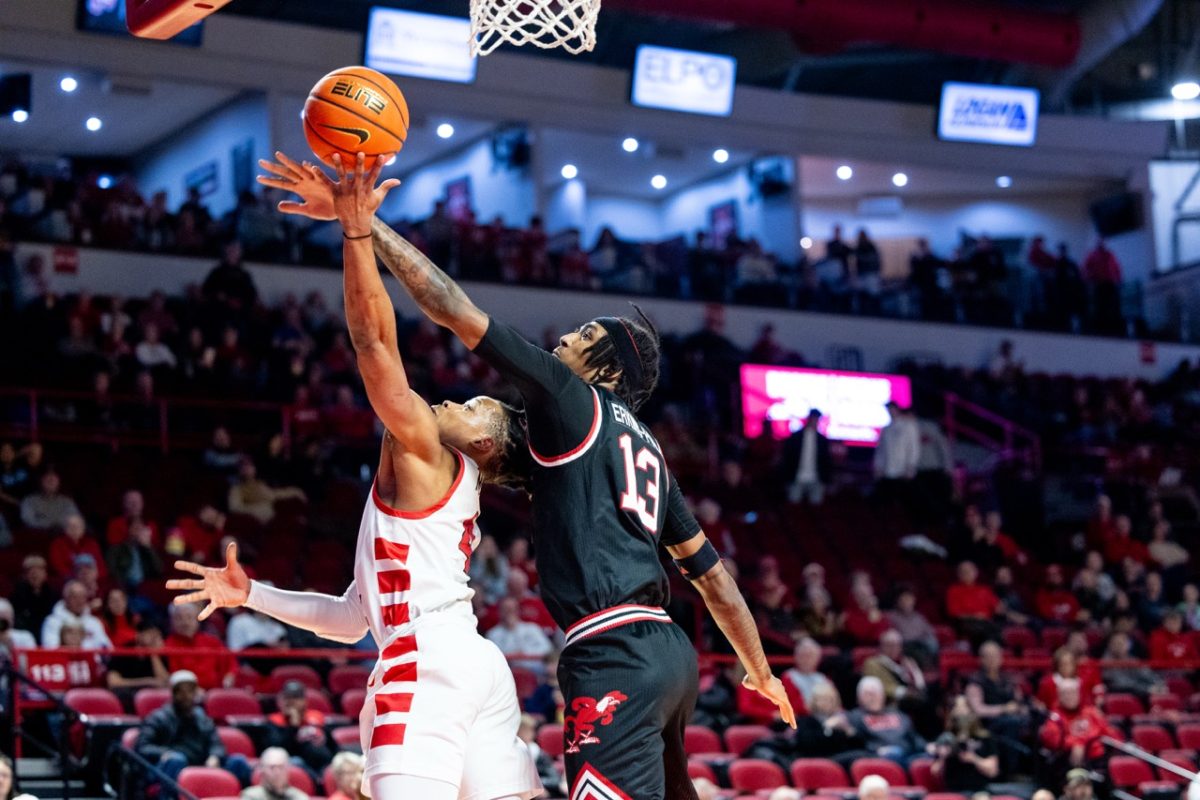 Western Kentucky University Hilltoppers Guard Ryan Myers (4) goes up for a layup during WKU’s game against the Jacksonville State Gamecocks in E.A. Diddle Arena on Thursday February 5, 2026.