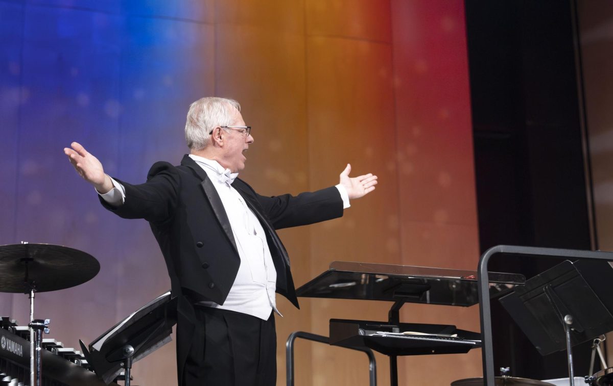 Director of Bands, Dr. Gary Schallert congratulates all the outstanding musicians that performed during the Symphonic and Wind Ensemble concert on Friday, Feb. 27, 2026 held in Van Meter Hall. Schallert says “bravo” to everyone involved. 