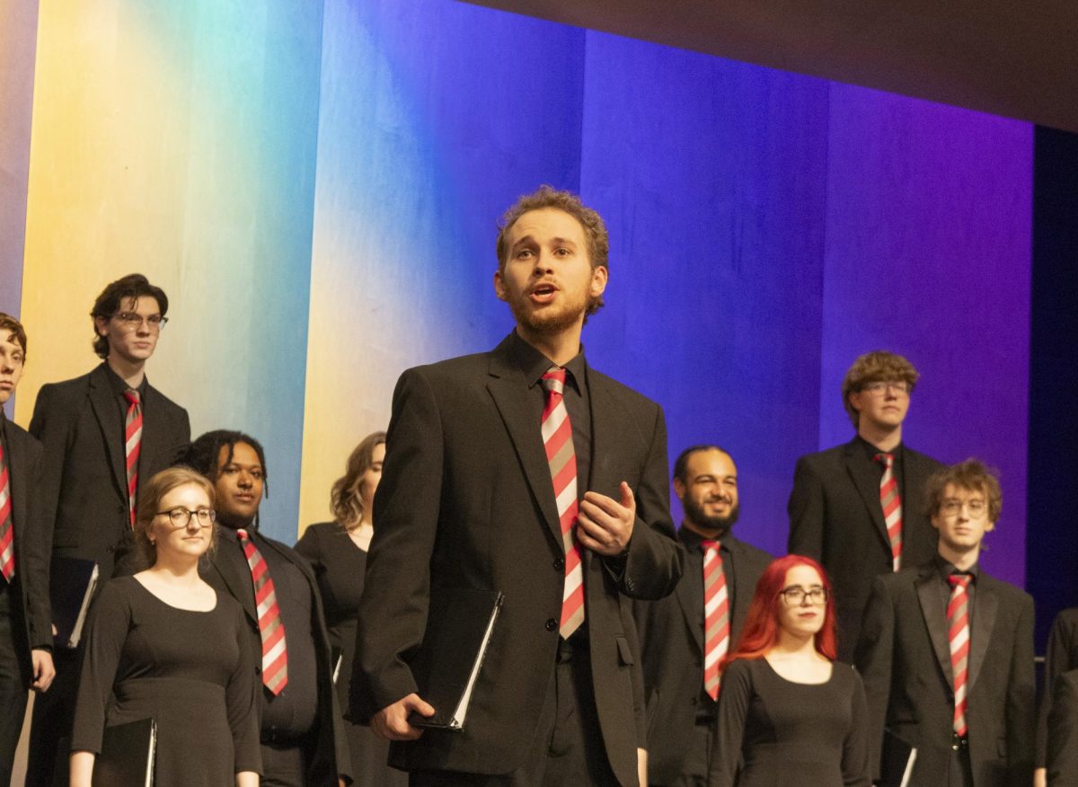 Western Kentucky University holds their 2026 Choir Spectacular on March 8, 2026 in the Van Meter Hall Auditorium. WKU student, Ethan Vickers gives his solo prefromance during tthe show. 
