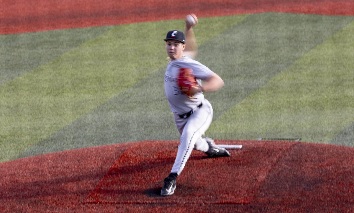 Cincinnati Bearcat’s Right Hand Pitcher Joel Pineiro (38) pitches the ball during WKU’s game at Nick Denes Field on Tuesday, March 3, 2026.